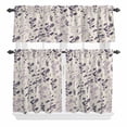 thumbnail image 1 of 3 Piece Kitchen Curtains and Valances Set Purple Pink Botanical Cafe Curtains 24 Inch Length Rustic Country Spring Floral Summer Leaf Valance & Tier Curtain for Living Room Bedroom 54"x18"+27"x24"*2, 1 of 6