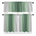 thumbnail image 1 of 3 Piece Kitchen Curtains and Valances Set Sage Green Grey Ombre Cafe Curtains 24 Inch Length Farmhouse Gradient Minimalist Valance & Tier Curtain for Living Room Bedroom Window 54"x18"+27"x24"*2, 1 of 6