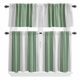 thumbnail image 1 of 3 Piece Kitchen Curtains and Valances Set Sage Green Grey Stripe Cafe Curtains 24 Inch Length Farmhouse Simple Striped Valance & Tier Curtain for Living Room Bedroom Small Window 54"x18"+27"x24"*2, 1 of 6