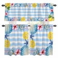 3 Piece Kitchen Curtains and Valances Set Summer Ocean Cafe Curtains 36 ...
