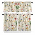 thumbnail image 1 of 3 Piece Kitchen Curtains and Valances Set Vintage Floral Blossom Cafe Curtains 24 Inch Length Spring Summer Rustic Botanical Valance & Tier Curtain for Living Room Bedroom Window 54"x18"+27"x24"*2, 1 of 6