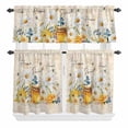 thumbnail image 1 of 3 Piece Kitchen Curtains and Valances Set White Daisy Cafe Curtains 36 Inch Length Spring Floral Elegant Pastoral Botanical Bees Valance & Tier Curtain for Living Room Bedroom 54"x18"+27"x36"*2, 1 of 6