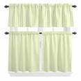 thumbnail image 1 of 3 Piece Kitchen Curtains and Valances Set Yellow White Stripe Cafe Curtains 24 Inch Length Modern Minimalist Geometric Striped Valance & Tier Curtain for Living Room Bedroom Window 54"x18"+27"x24"*2, 1 of 6