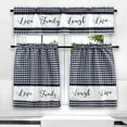 thumbnail image 1 of Farmlyn Creek 3-Pc Kitchen Curtains & Valance Set - Farmhouse Kitchen Decor Buffalo Check Pattern - Semi-Sheer Window Curtains Over Sink - 3-Pc Tier Panel Set - Black & White, 29 x 36 in, 1 of 10