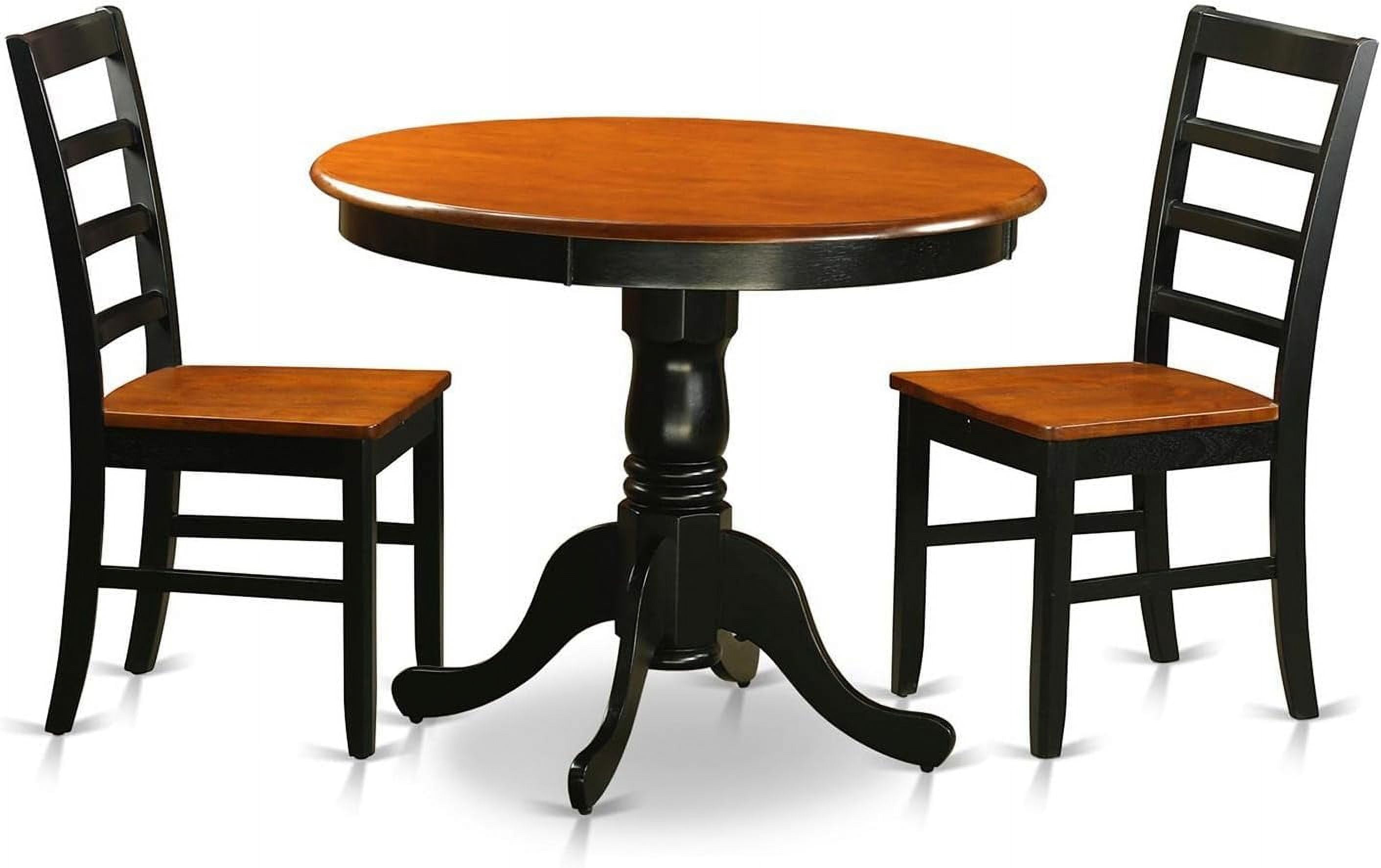 3 Piece Kitchen Table & Chairs Set Contains a Round Dining Room Table