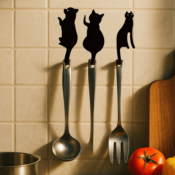 3-Piece Kitten Metal Wall Hanging Decor - Cute Animal Themed Hanging Art for Living Room Bedroom Doorway Decorations | Perfect Gift for Cat Lovers, Birthday, Graduation, Housewarming