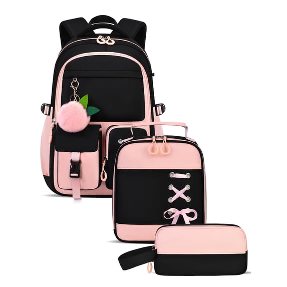 3-Piece Large Capacity Backpack Set with Lunch Bag and Pencil Case, Waterproof Laptop Bookbag for Travel and Daily Commute, Lightweight Computer Daypack for Men Women, Great for Work Weekend Trips