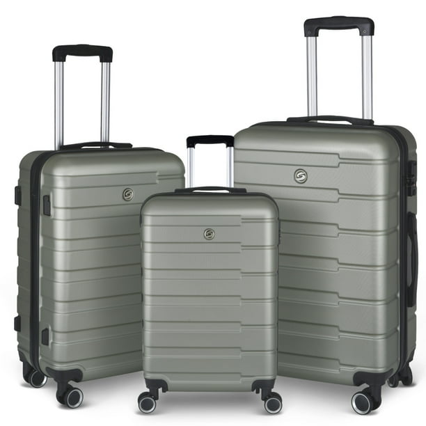 3 Piece Large Hard Shell Luggage Case with TSA Lock and Spinner Wheels Portable Travel Suitcase with Adjustable Handle and Hooks Carry On Luggage