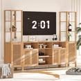 thumbnail image 1 of 3-Piece Large TV Stand with Bookshelves for TVs Up to 70", Entertainment Center Media Center with Bookshelves, Storage Cabinet, Adjustable Shelves, TV Stands for Living Room, 1 of 7