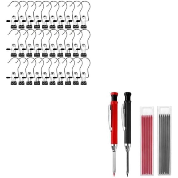 3 Piece Laundry Hook Magic Hanger Set With 2 Pack Mechanical Carpenter Pencils Refills