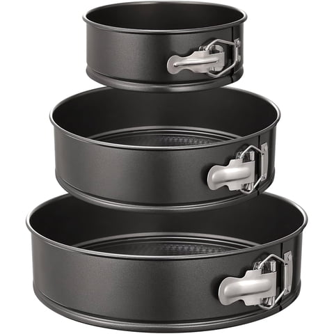 GPED 3-Piece Leakproof Springform Pan Set - 6", 8", 10" Non-Stick Round Cheesecake Pans for Baking, Easy Release Cake Pans Set