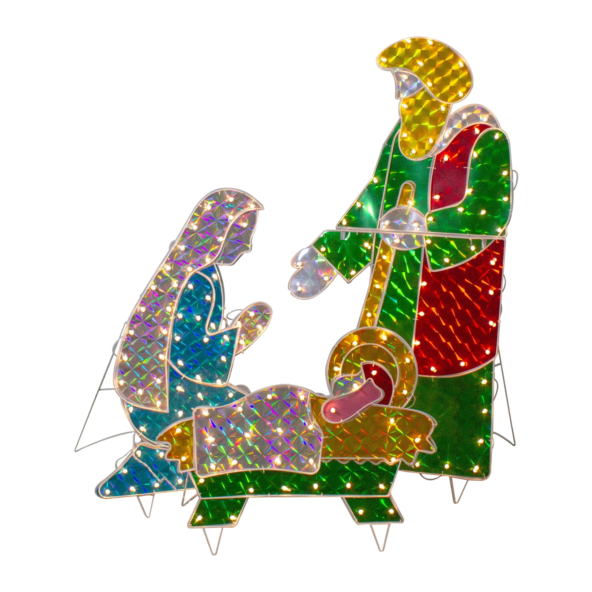 40" Holographic Lighted Christmas Nativity Set Outdoor Decoration