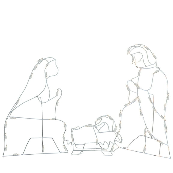 3-Piece Lighted Holy Family Nativity Scene Outdoor Christmas Decoration Set