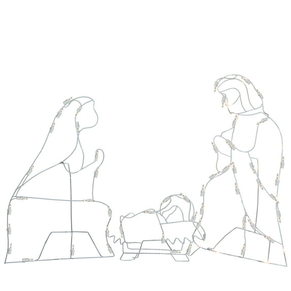 3-Piece Lighted Holy Family Nativity Scene Outdoor Christmas Decoration Set