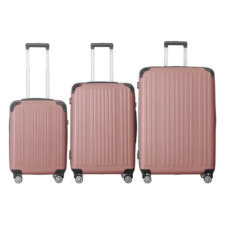 3-Piece Lightweight Luggage Set (20", 24", 26") with Spinner Wheels, Trunks with TSA Lock and Adjustable Telescopic Handle