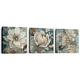 thumbnail image 1 of 3 Piece Lotus Flower Canvas Wall Art for Living Room White and Indigo Blue Floral Picture Wall Decor for Dining Room Bedroom Bathroom Kitchen Print Painting for Home Decorations., 1 of 3