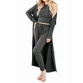thumbnail image 1 of 3 Piece Lounge Sets for Women Airplane Travel Outfits 2025 Fall Cardigan Sleeveless Top Pants Sets Grey S, 1 of 5