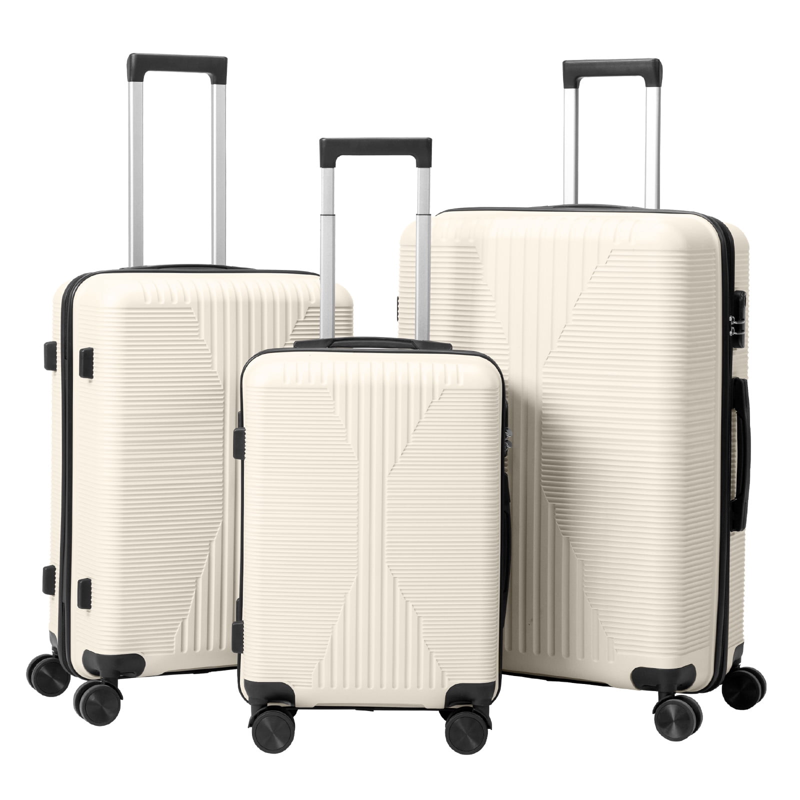 3 Piece Luggage Set 20/24/28 Inch 360 Silent Spinner Wheels Hard Shell Suitcase for Family Business Travel