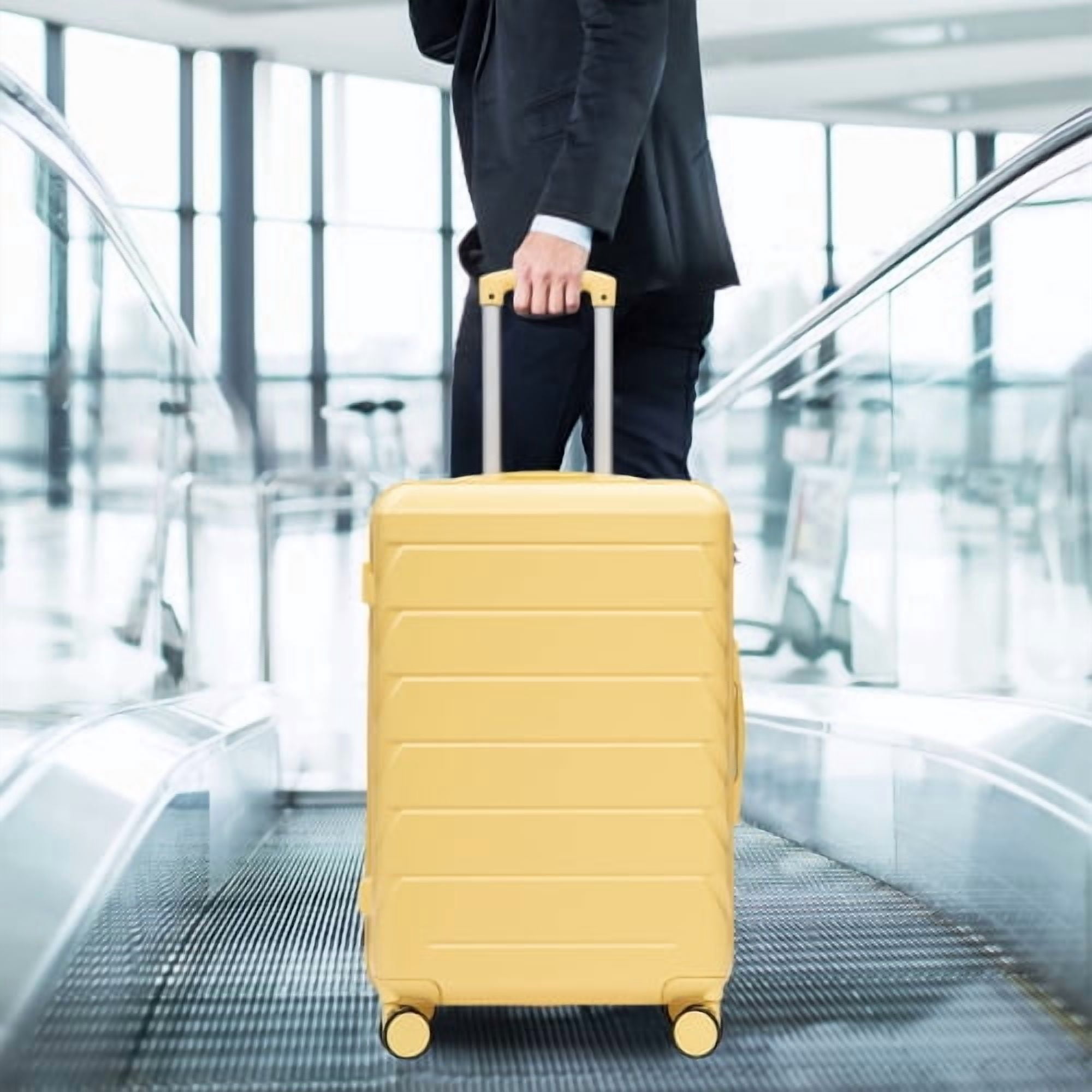3-Piece Luggage Set 20+24+28 Inch, ABS Hardshell Suitcase with Spinner ...