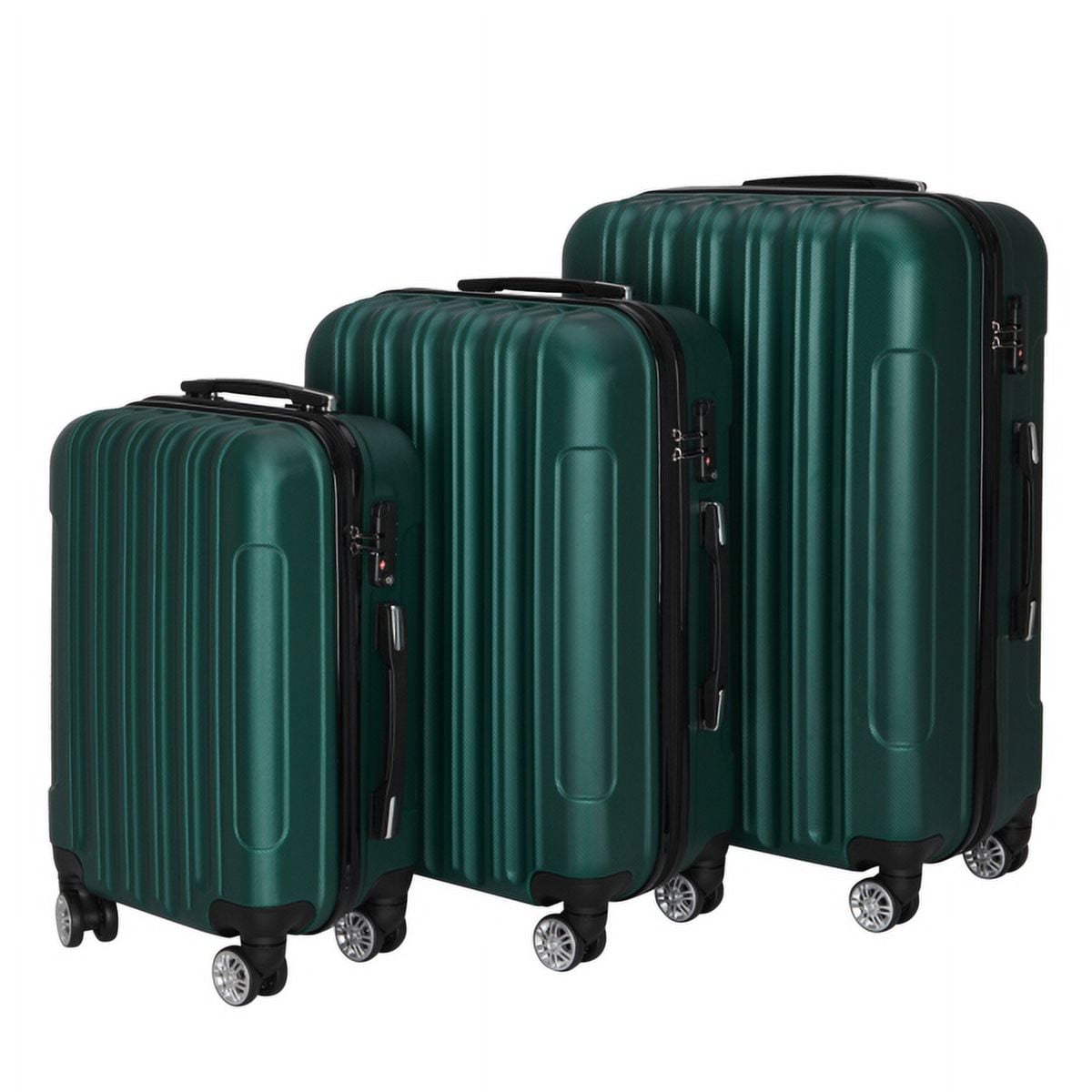 3-Piece Luggage Set (20/24/28 Inch), w/ 360° Silent Wheels & Alloy Handle - Lightweight Plastic Metal Suitcases for Travel