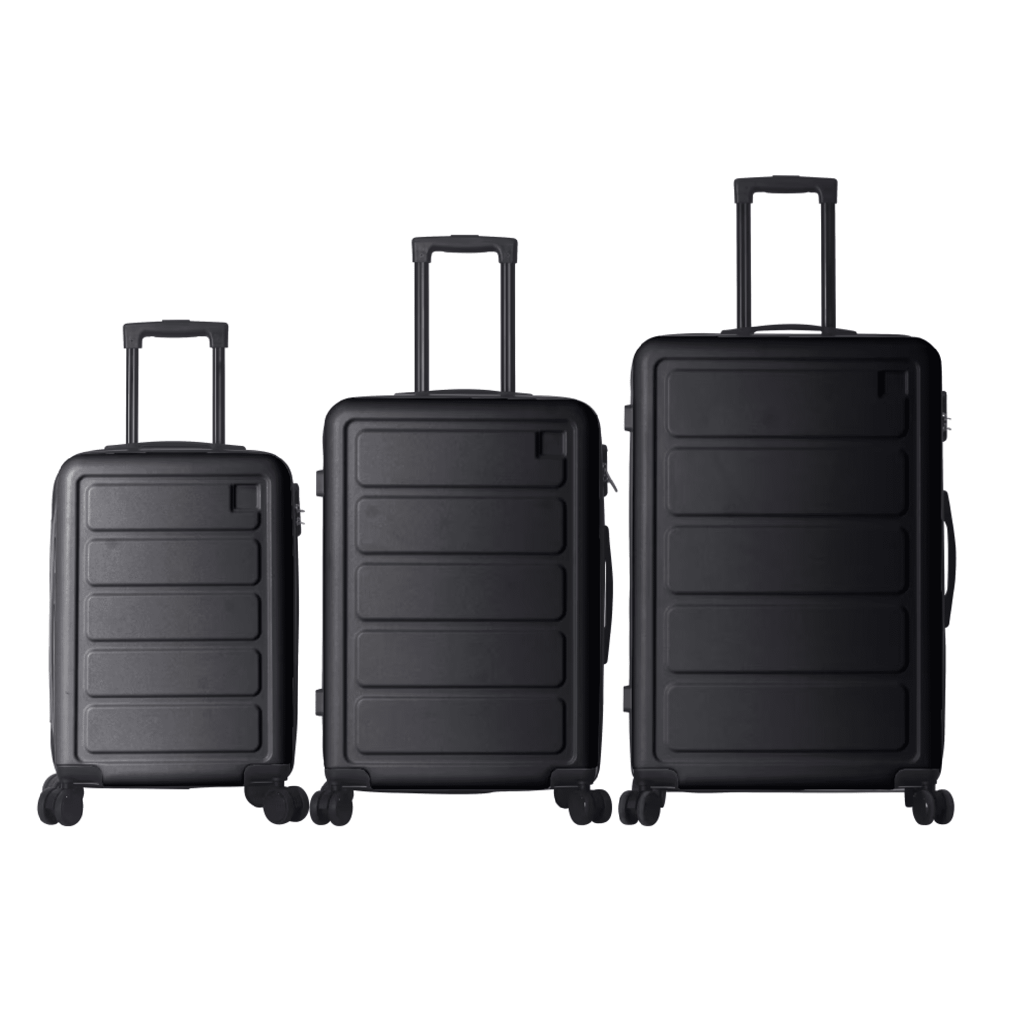3 Piece Luggage Set, ABS Hardshell Suitcase Set with Spinner Wheels, Lightweight Durable Travel Luggage, 20 24 28 Inch Carry On & Checked Suitcases with Telescopic Handle and Lock (Black)