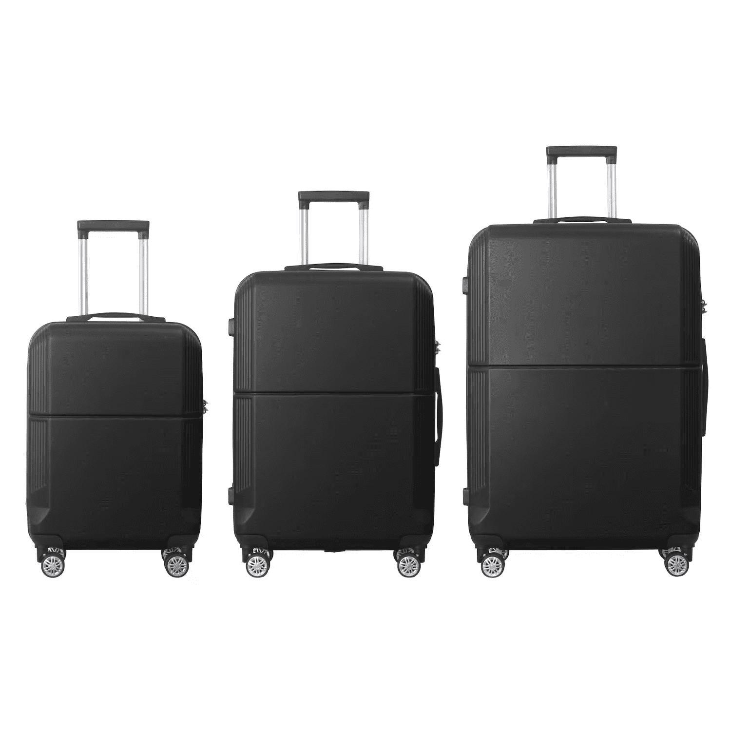 3 Piece Luggage Set, ABS Hardshell Suitcase Set with TSA Lock & Silent Spinner Wheels, Lightweight Durable Travel Luggage 20/24/28 Inch Carry On & Checked Bags, Black