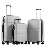 3-Piece Luggage Set for Back to School, 20in 24in 28in 3-in-1 Lightweight Trolley Case Set with Spinner Wheels and Telescoping Handle, Outdoor PC+ABS Hardside Carry on Luggage Set