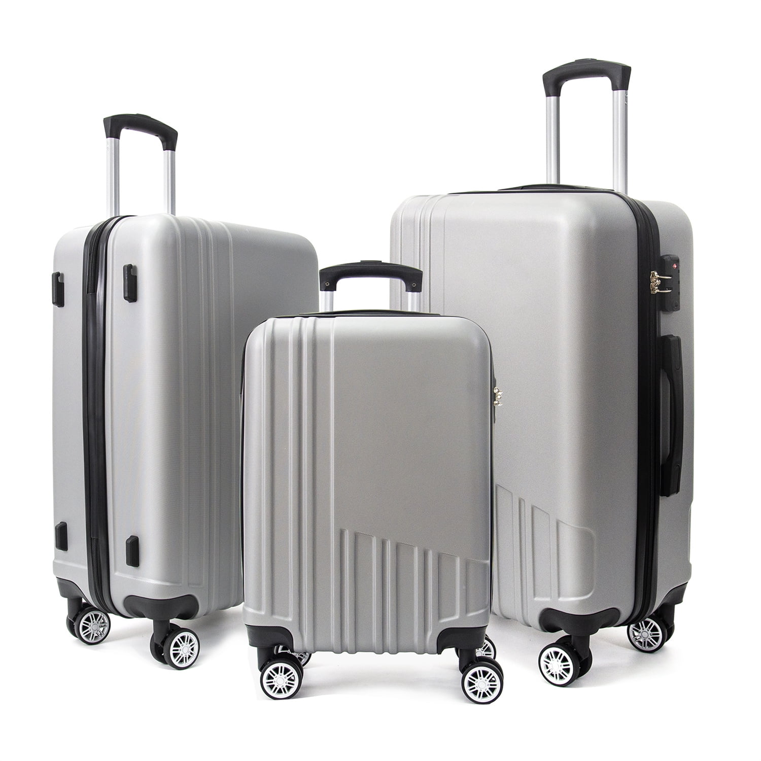 Hardshell Luggage Sets 3 Piece Carry-on Suitcases with Wheels, TSA Lock for Men Women, Blue (20in)