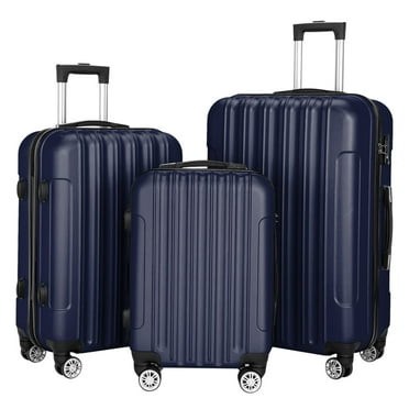3 Piece Luggage Set Hardshell Lightweight Suitcase with TSA Lock Spinner Wheels 20in24in28in.(Navy Blue),31353576
