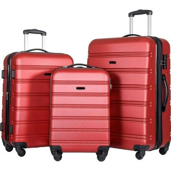 "3 Piece Luggage Set Hardside Spinner Suitcase with TSA Lock 20"" 24' 28"" Available"