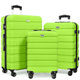 thumbnail image 1 of Luggage Set 3 Piece,PC ABS Lightweight Hardside Suitcases with TSA Lock,Carry on luggage with Wheels,AppleGreen, 1 of 8