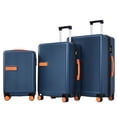 thumbnail image 1 of 3 Piece Luggage Set, Lightweight ABS Hardshell Suitcase with Noise-free Spinner Wheels & TSA Lock, 20“/24”/28“Durable Expandable Storage Case for Travel Vacation, Navy Blue, 1 of 7