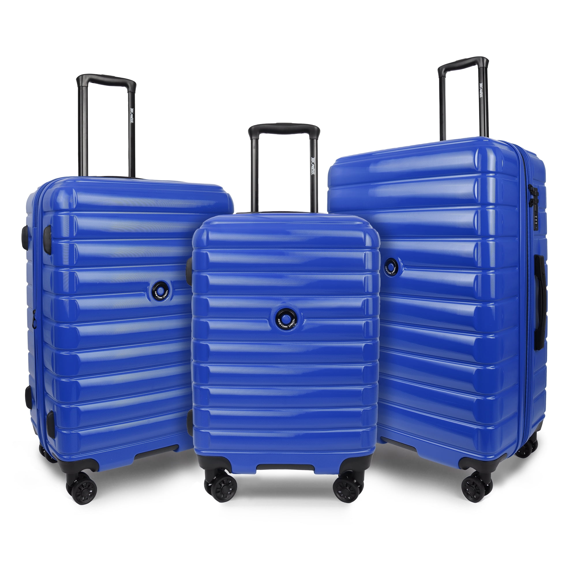 3 Piece Luggage Set PC Hard Shell Expandable Luggage with Spinner Wheels & TSA Lock,Lightweight Hardside Travel Suitcase 20"/25"/29",LA13601-Blue