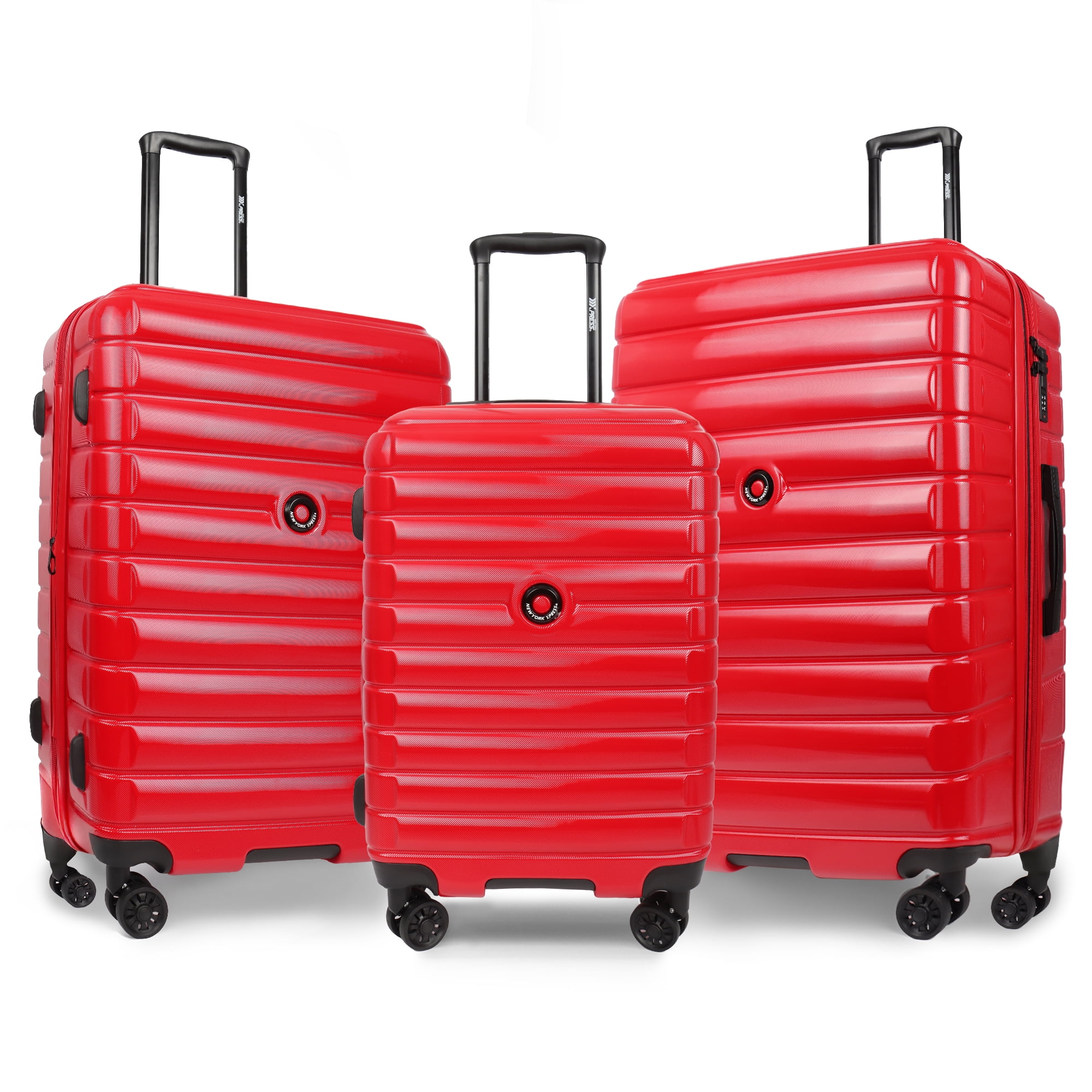 3 Piece Hardshell Luggage Set Expandable Hardside Suitcase with Spinner Wheels and TSA Lock, Lightweight Carry on and Checked Luggage 20" 25" 29", Red, LA13601