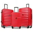 thumbnail image 1 of 3 Piece Hardshell Luggage Set Expandable Hardside Suitcase with Spinner Wheels and TSA Lock, Lightweight Carry on and Checked Luggage 20" 25" 29", Red, LA13601, 1 of 7