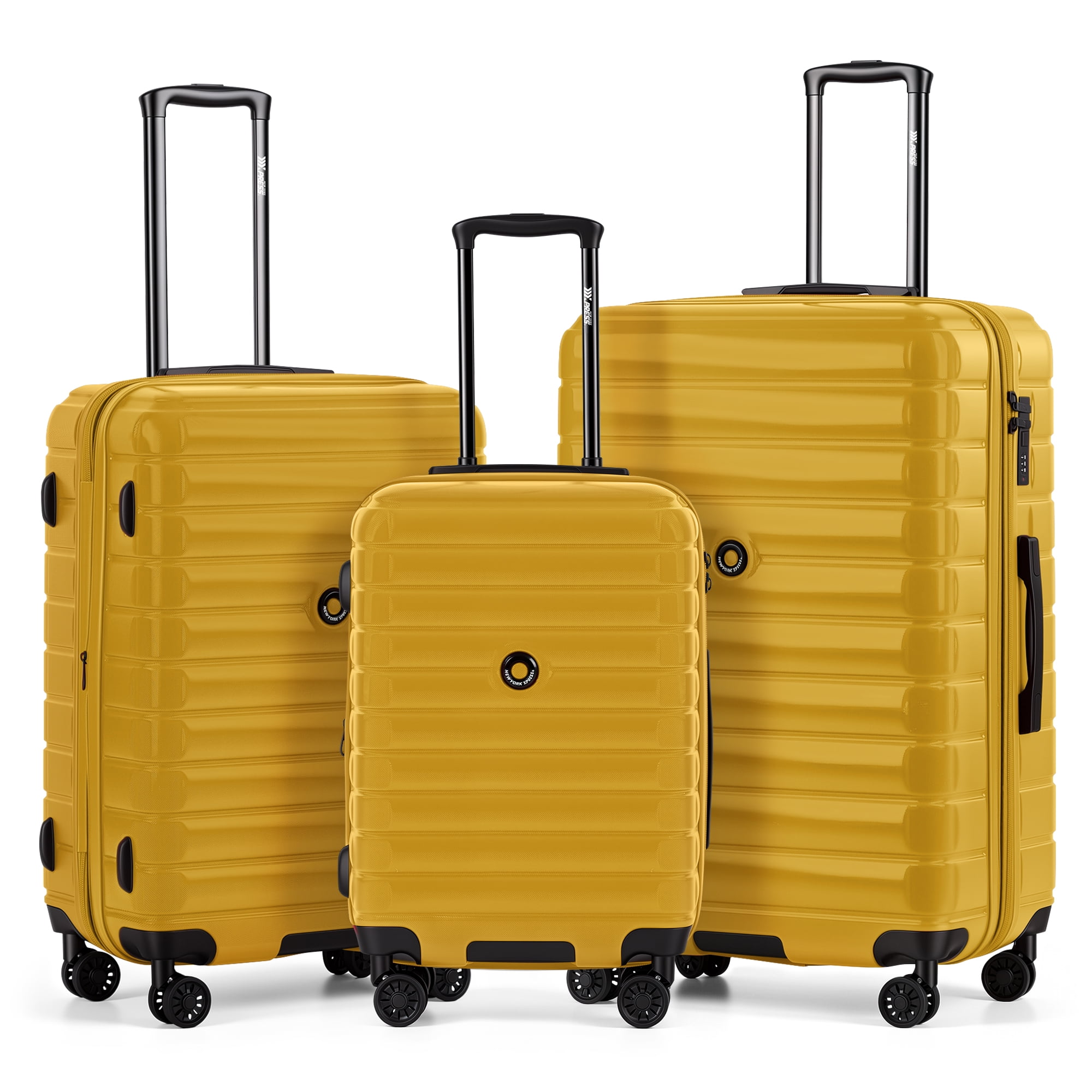 New York Xpress 3 Piece Luggage Set Expandable Hardside Spinner