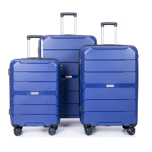 3 Piece Luggage Set, Travelhouse Hardside Suitcase Set with TSA Lock, Multi-Size Hardside Luggage with Spinner Wheels for Travel Trips Business, Dark Blue（20"/24"/28"）