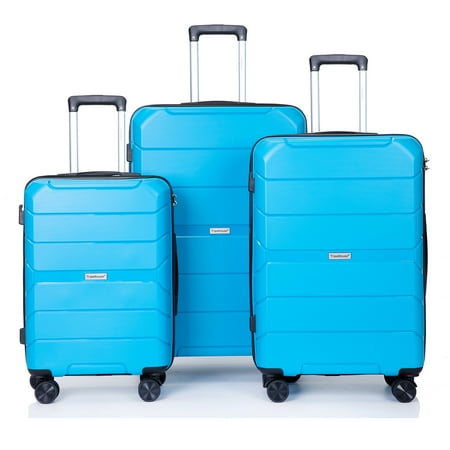 3 Piece Luggage Set, Travelhouse Hardside Suitcase Set with TSA Lock, Multi-Size Hardside Luggage with Spinner Wheels for Travel Trips Business, Dodgerblue(20"/24"/28")