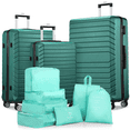 thumbnail image 1 of 3 Piece Luggage Sets 20/24/28 inch Travel Suitcase Set with 7PCS Organizer Bags, Green, 1 of 13