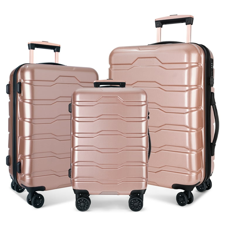 3 piece rose sales gold luggage set