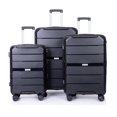thumbnail image 1 of 3 Piece Luggage Sets,Expandable ABS Lightweight Hardshell Spinner Wheel 3 Piece Set Suitcase Travel Bag with TSA Lock and Two Hooks 20/24/28 inch (Style-8,Black), 1 of 10