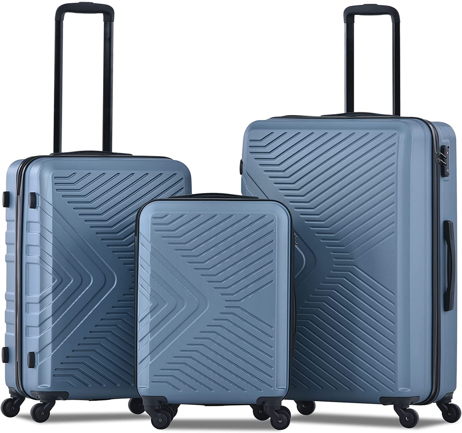 BBB  3箱セット 3 Piece Luggage Sets,Expandable ABS Lightweight Hardshell Spinner