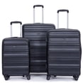 thumbnail image 1 of 3 Piece Luggage Sets, Expandable Hardside Suitcases 25in/29in, Carry on 21in, Travel Luggages with Double Spinner Wheels TSA Lock Lightweight, Black, 1 of 6