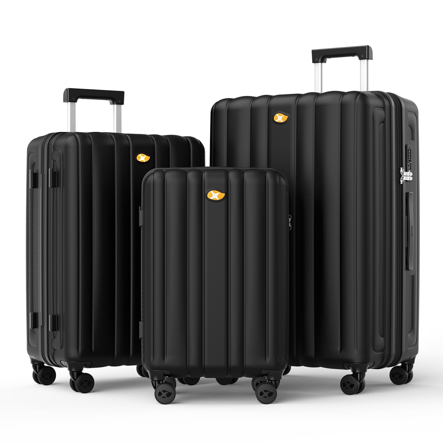 3-Piece Luggage Sets for Family, 20/24/28 Inch Frosted Hardside Suitcase with 360° Spinner Wheels & TSA Lock, Hard Shell PC Lightweight Suitcase for Vacation