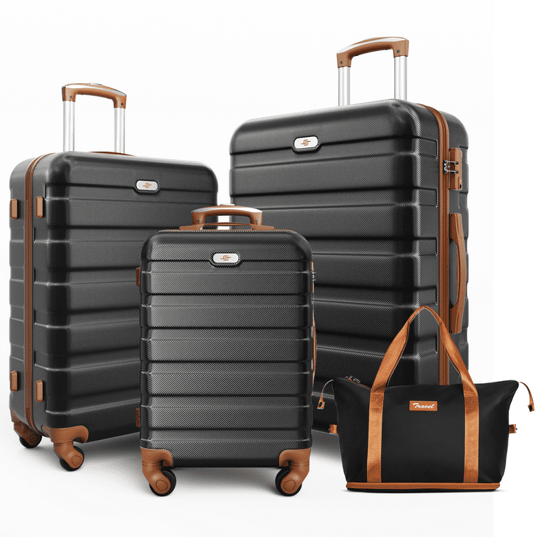 Luggage Set, Set of 3 Travel Storage Suitcase with Wheels & TSA Lock,  4-Wheel Carry on Suitcase for Adults, Brown