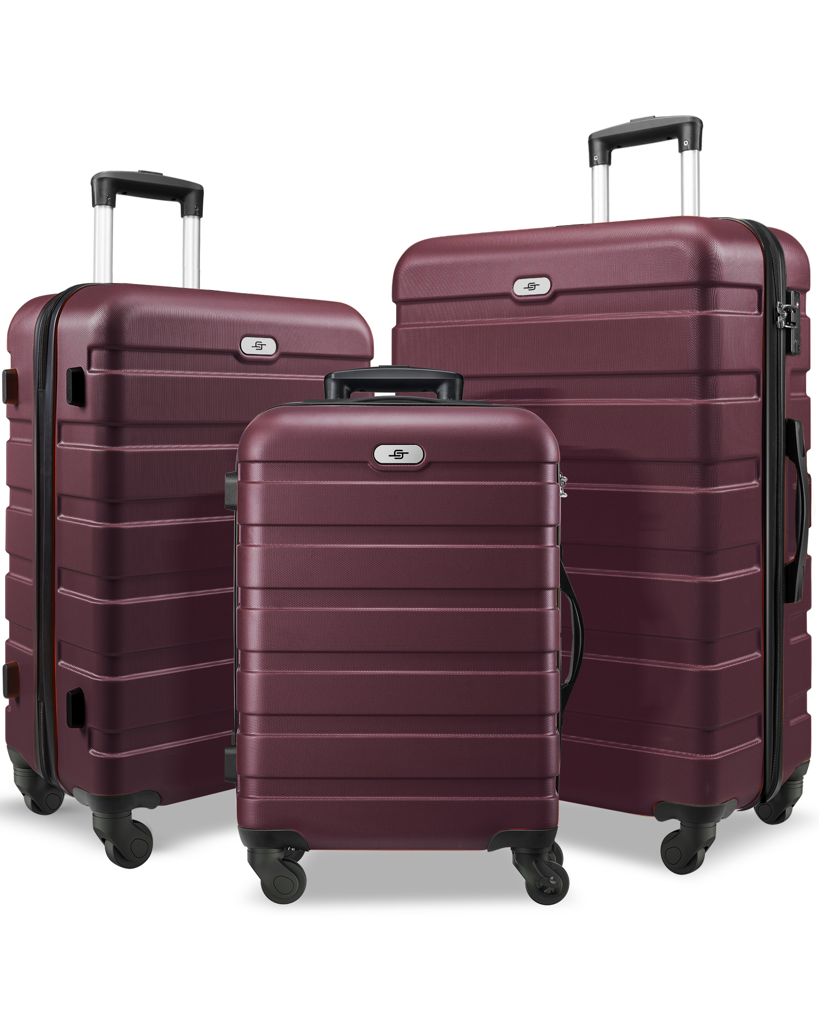 3 Piece Luggage Sets Hard Shell Suitcase Set with Spinner Wheels for