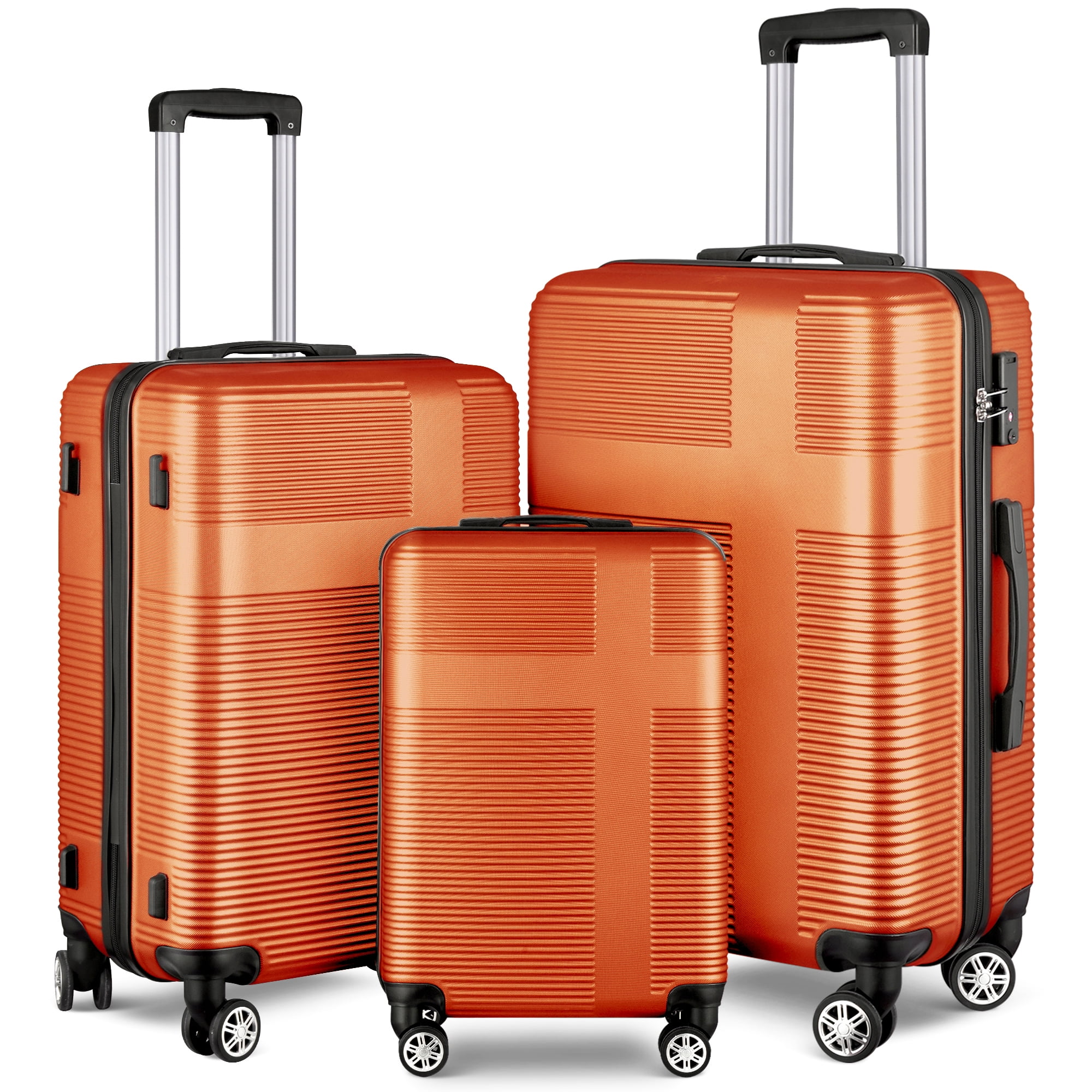 Sunbee 3 Piece Luggage Sets Hardshell Lightweight Suitcase with TSA Lock Spinner Wheels, Black - Walmart.com Sunbee 3 Piece Luggage Sets Hardshell Lightweight Suitcase with TSA Lock Spinner Wheels, Black - Walmart.com