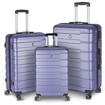 3-Piece Luggage Sets,Luggage Expandable Suitcase,Lightweight Suitcase with TSA Lock Spinner,Luggage Set PC+ABS,Durable Luggage Set with 4-Wheel Spinner and Hooks, (20", 24", 28"),Purple