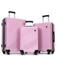 thumbnail image 1 of 3 Piece Luggage Sets PC+ABS Lightweight Suitcase with Two Hooks, Spinner Wheels, (20/24/28), 1 of 9