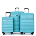 thumbnail image 1 of 3 Piece Luggage Sets, PC Lightweight & Durable Expandable Suitcase with Two Hooks, Double Spinner Wheels, TSA Lock, 21''/25''/29'', Aqua Blue, 1 of 8